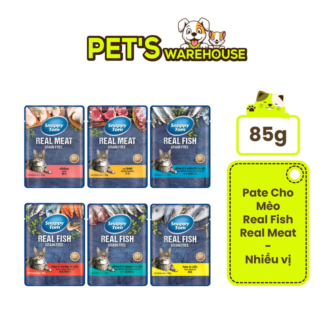 Pate Snappy Tom Real Fish Mèo 85G