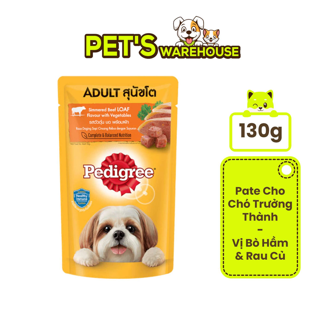 Pate Pedigree Chó Trưởng Thành Vị Bò Hầm Rau Củ 130G