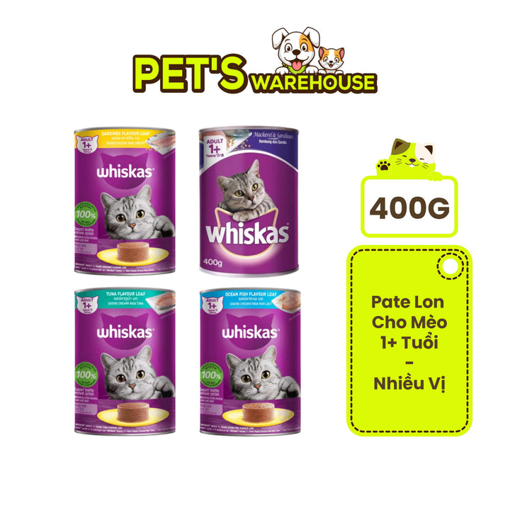 Pate Whiskas Mèo Trưởng Thành Lon 400G