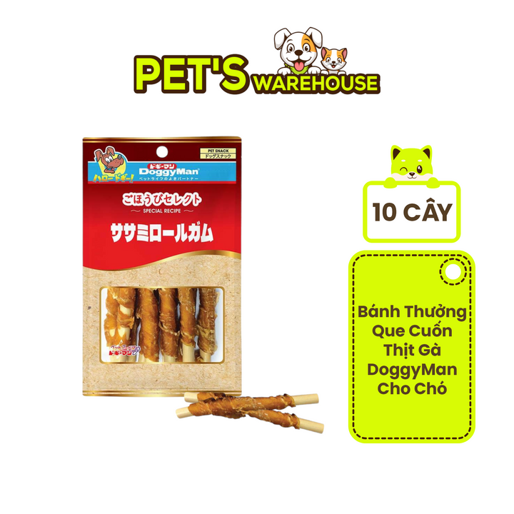 Que Cuốn Thịt Gà DoggyMan, 10 Cây 100G