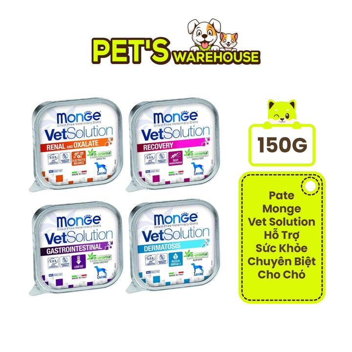 Pate Chó Monge Vet Solution Hỗ Trợ Chăm Sóc Sức Khỏe, Hộp 150g