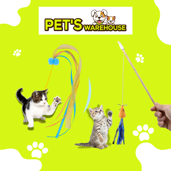 Đồ Chơi Cần Câu CattyMan Lấp Lánh, Ruy Băng Lấp Lánh Cho Mèo