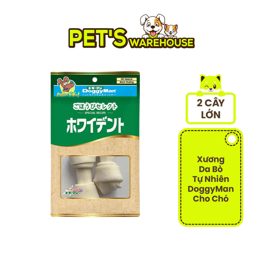 Xương Da Bò Tự Nhiên DoggyMan Cho Chó, 2 Cây Lớn