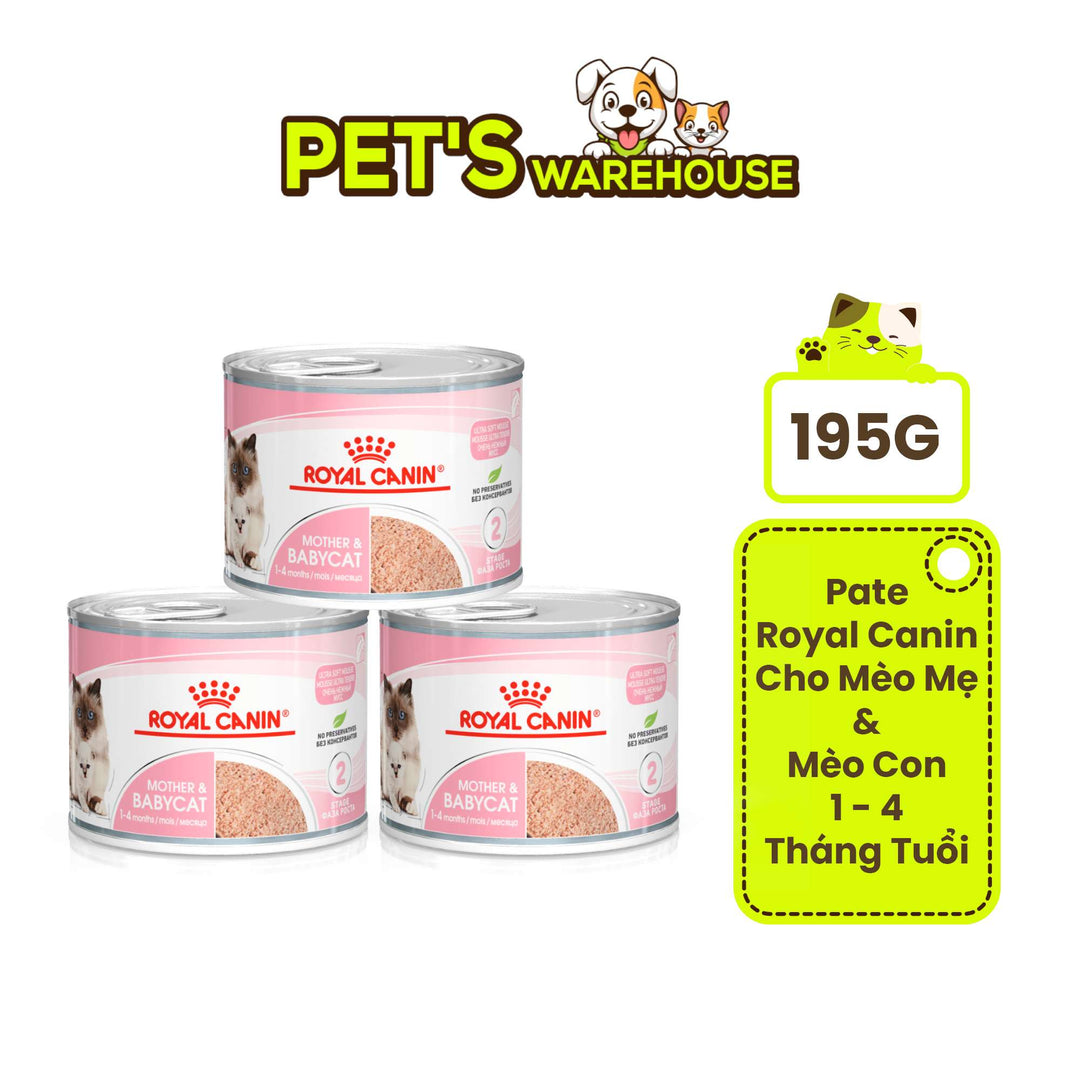 Pate Royal Canin Mother & Baby Cho Mèo Mẹ & Mèo Con 1 - 4 Tháng Tuổi, Lon 195g