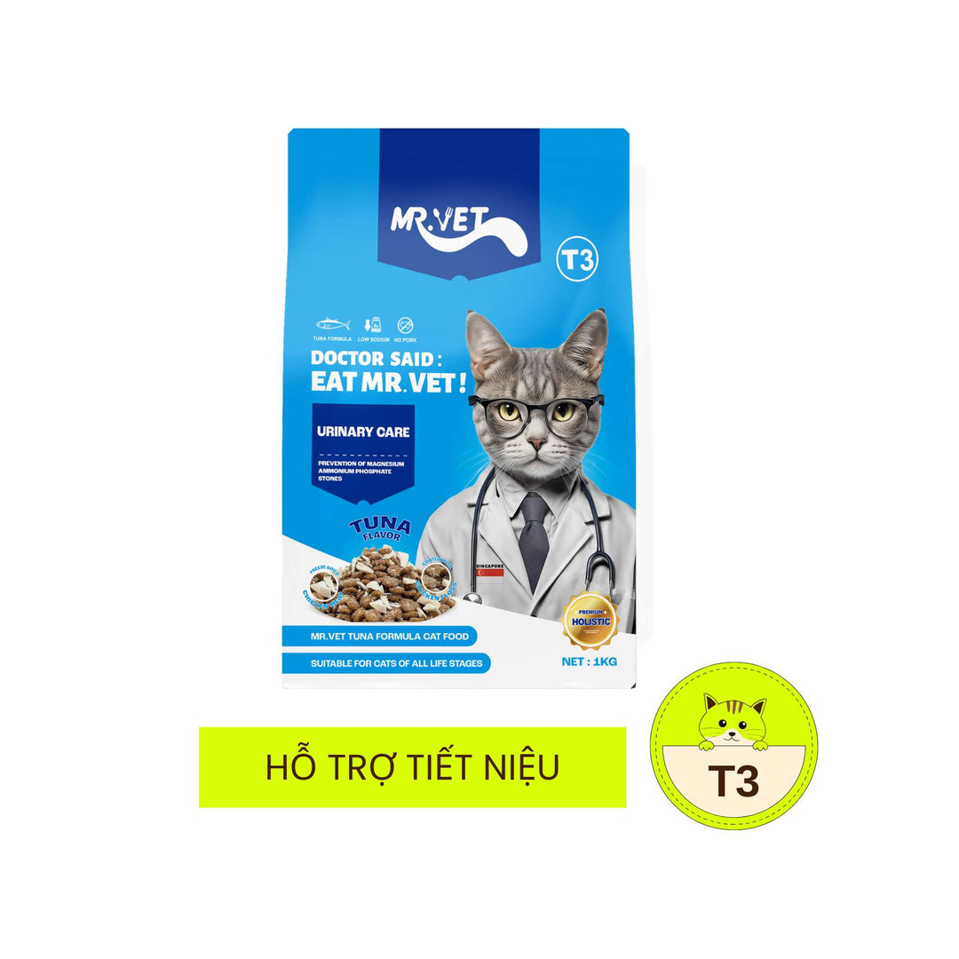 Hạt Mr.Vet Cho Mèo Mọi Lứa Tuổi, Nhiều Loại Theo Nhu Cầu, Túi 1Kg