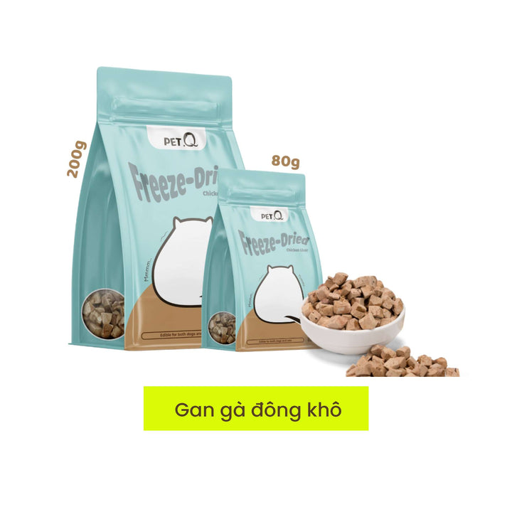 Snack Đông Khô Cho Chó Mèo PetQ, 200g
