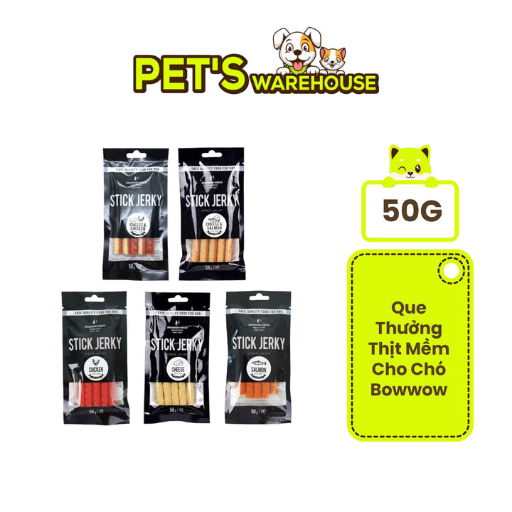 Snack Que Mềm Stick Jerky Bowwow Chó 50G