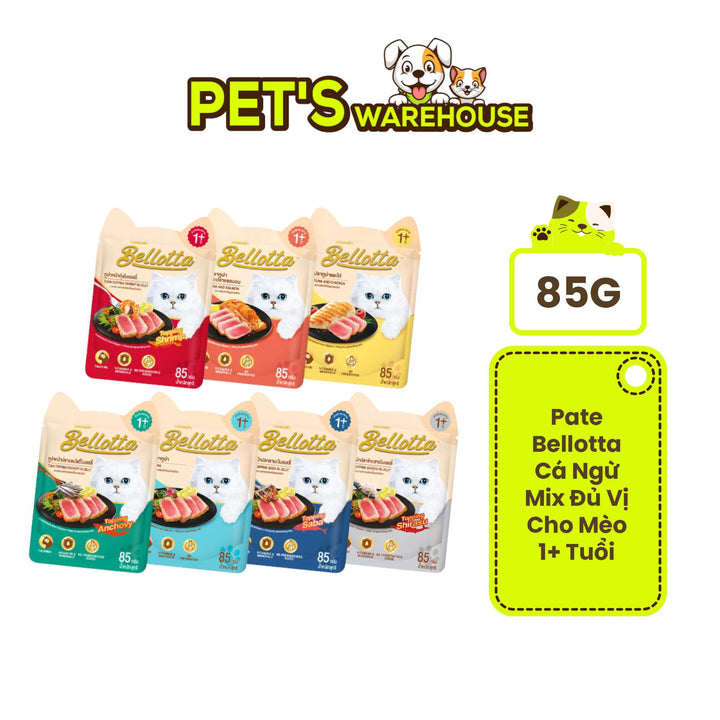 Pate Bellotta Cá Ngừ Mix Đầy Đủ Vị Cho Mèo Trưởng Thành, Gói 85g