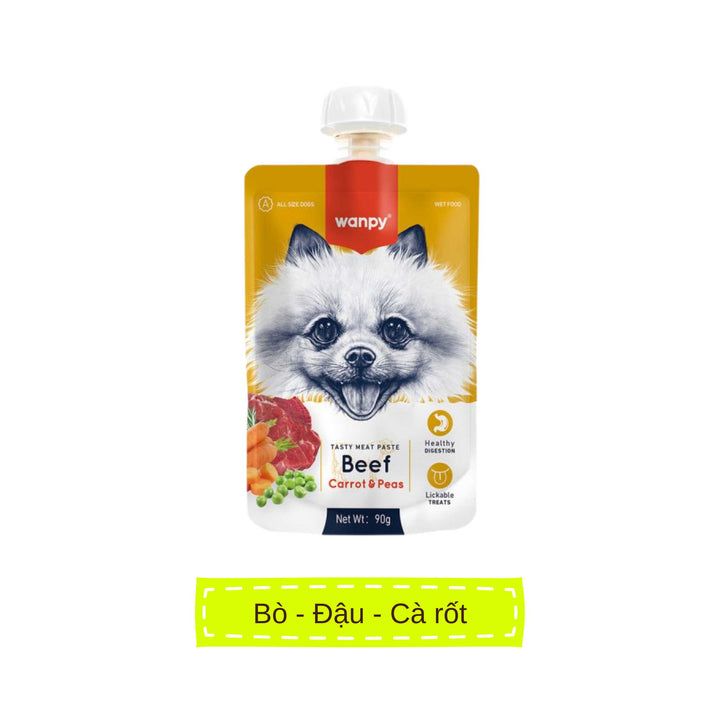 Súp Thưởng Nắp Vặn Wanpy Chó Mọi Lứa Tuổi 90G