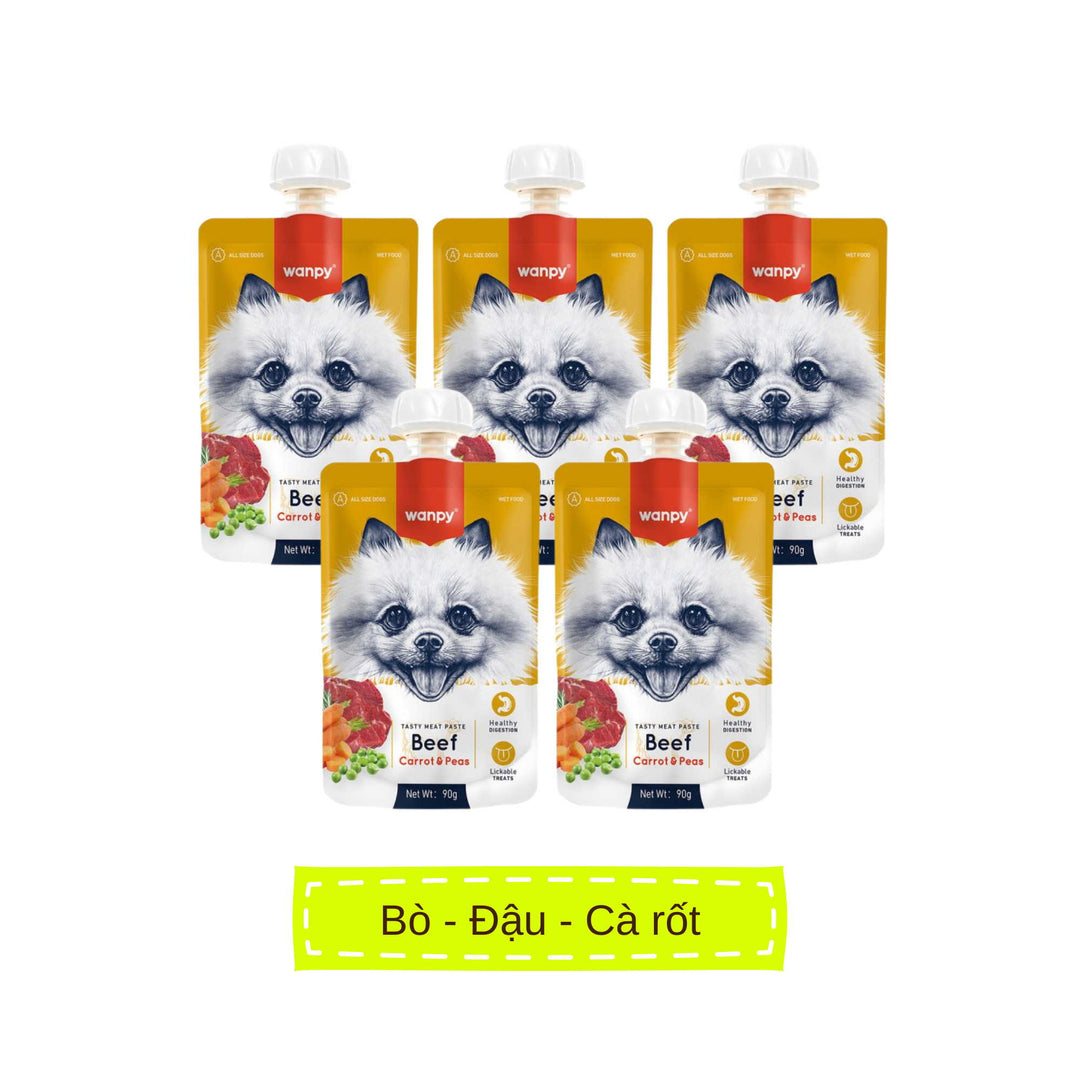 Súp Thưởng Nắp Vặn Wanpy Chó Mọi Lứa Tuổi 90G