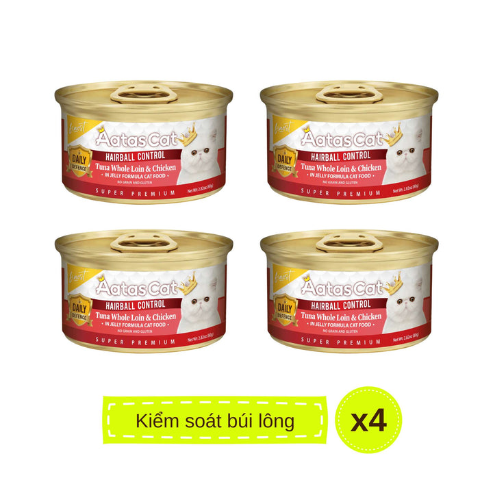 Pate Aatas Daily Defence, hỗ trợ chức năng cho mèo, lon 80g