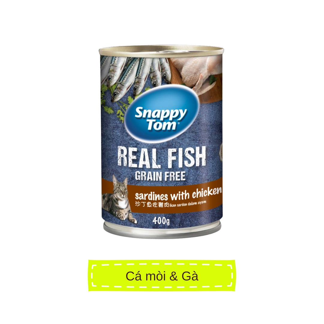 Pate Snappy Tom Real Fish Mèo Lon 400G