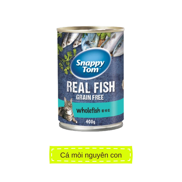 Pate Snappy Tom Real Fish Mèo Lon 400G