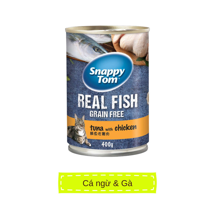 Pate Snappy Tom Real Fish Mèo Lon 400G