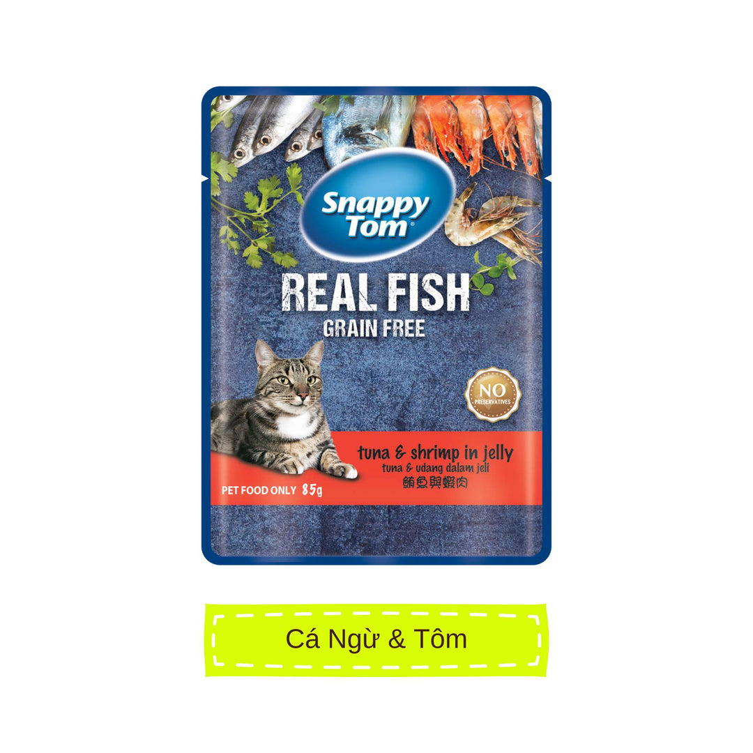 Pate Snappy Tom Real Fish Mèo 85G