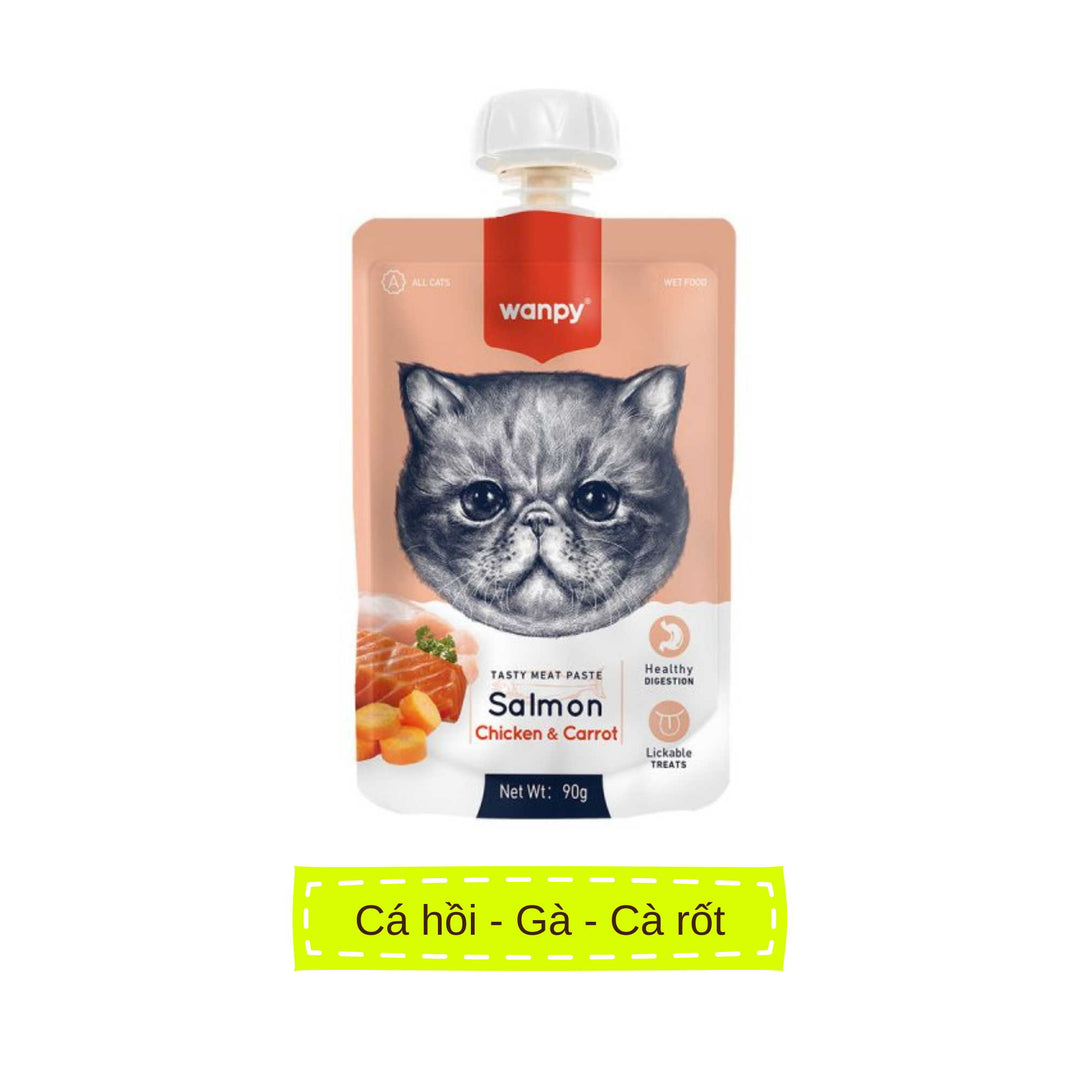 Súp Thưởng Nắp Vặn Wanpy Mèo Mọi Lứa Tuổi 90G