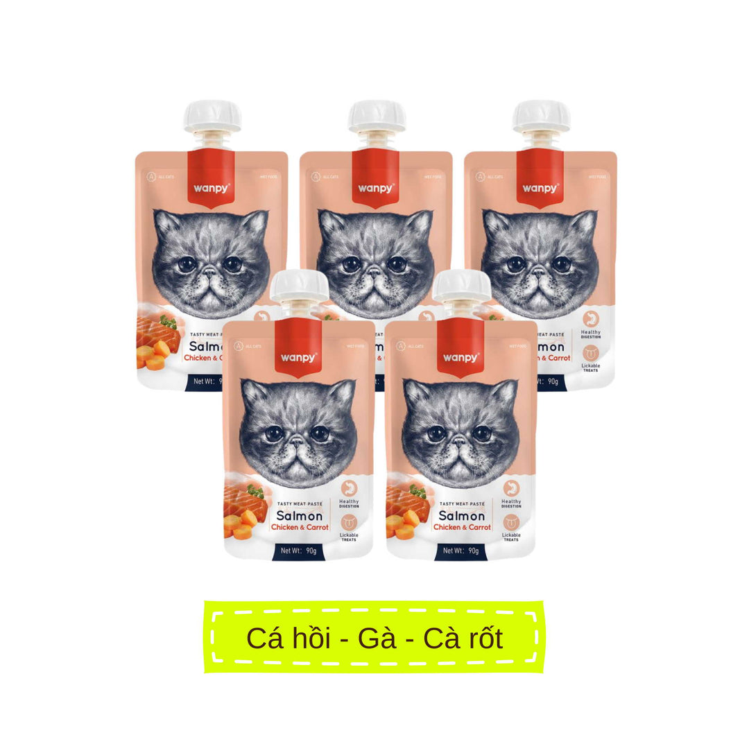 Súp Thưởng Nắp Vặn Wanpy Mèo Mọi Lứa Tuổi 90G