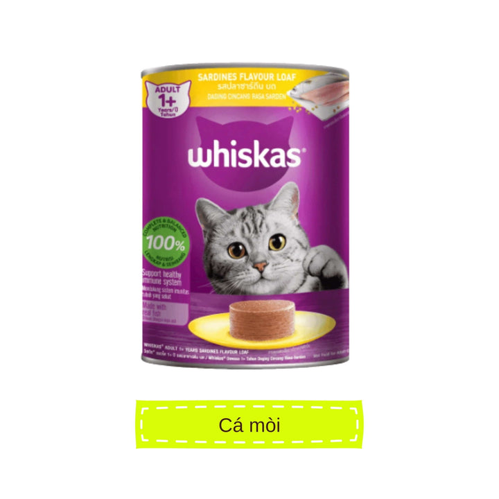 Pate Whiskas Mèo Trưởng Thành Lon 400G