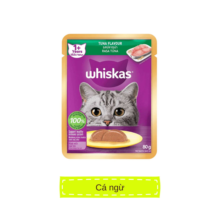 Pate Whiskas Mèo Trưởng Thành Gói 80G