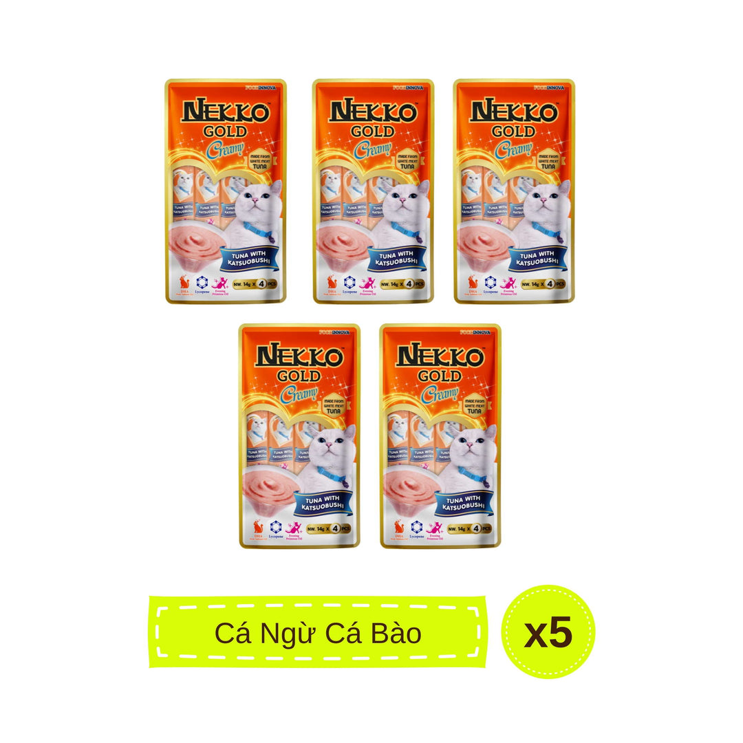 Súp thưởng Nekko Gold cho mèo mọi lứa tuổi, gói gồm 4 tuýp, tuýp 14g | Pet's Warehouse