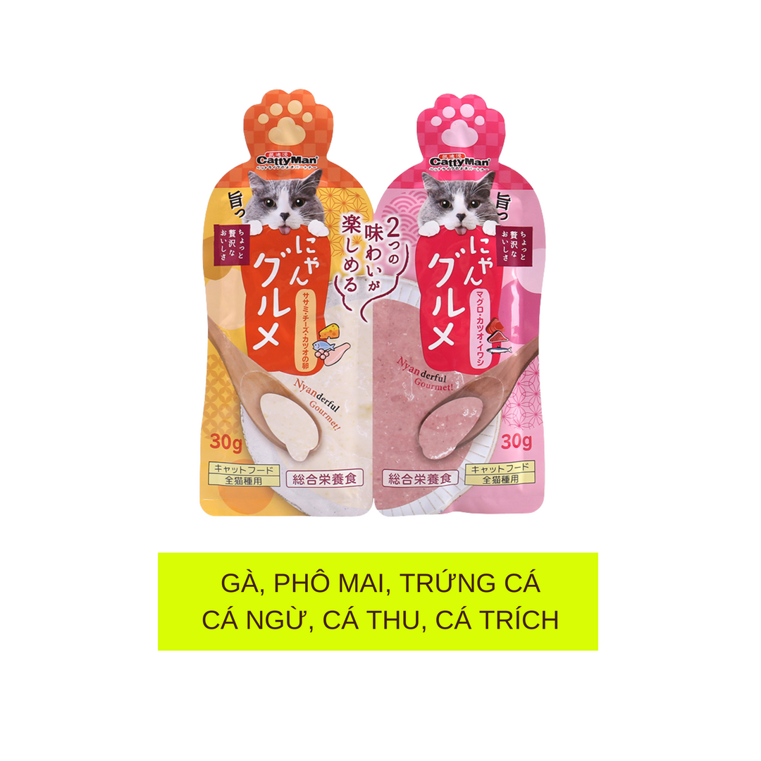 Súp Thưởng Đôi Mix Vị CattyMan Cho Mèo, 60g