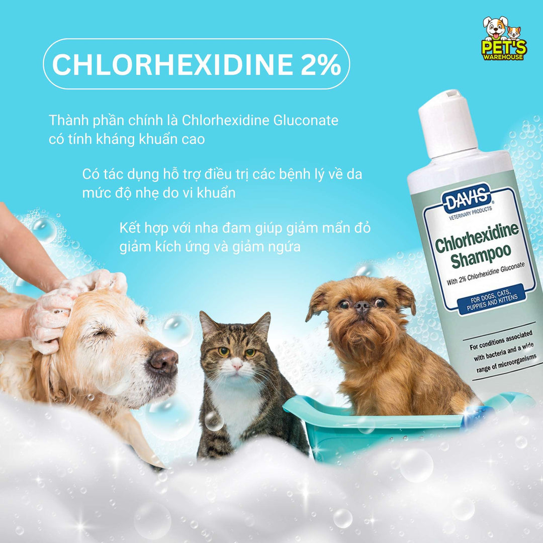 Sữa Tắm Davis Hỗ Trợ Nấm Viêm Da Cho Chó Mèo, Chai 355Ml