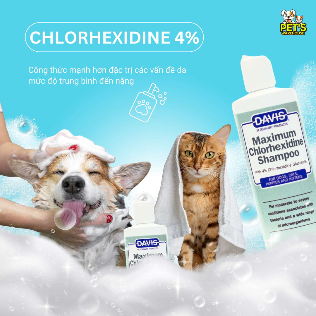 Sữa Tắm Davis Hỗ Trợ Nấm Viêm Da Cho Chó Mèo, Chai 355Ml