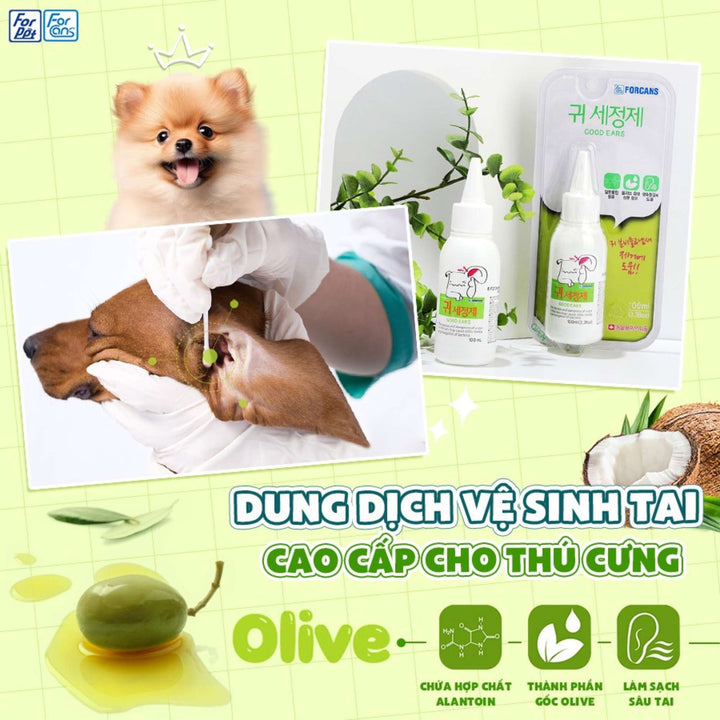 Dung Dịch Vệ Sinh Mắt, Tai Forcans Cho Chó Mèo, 100ML