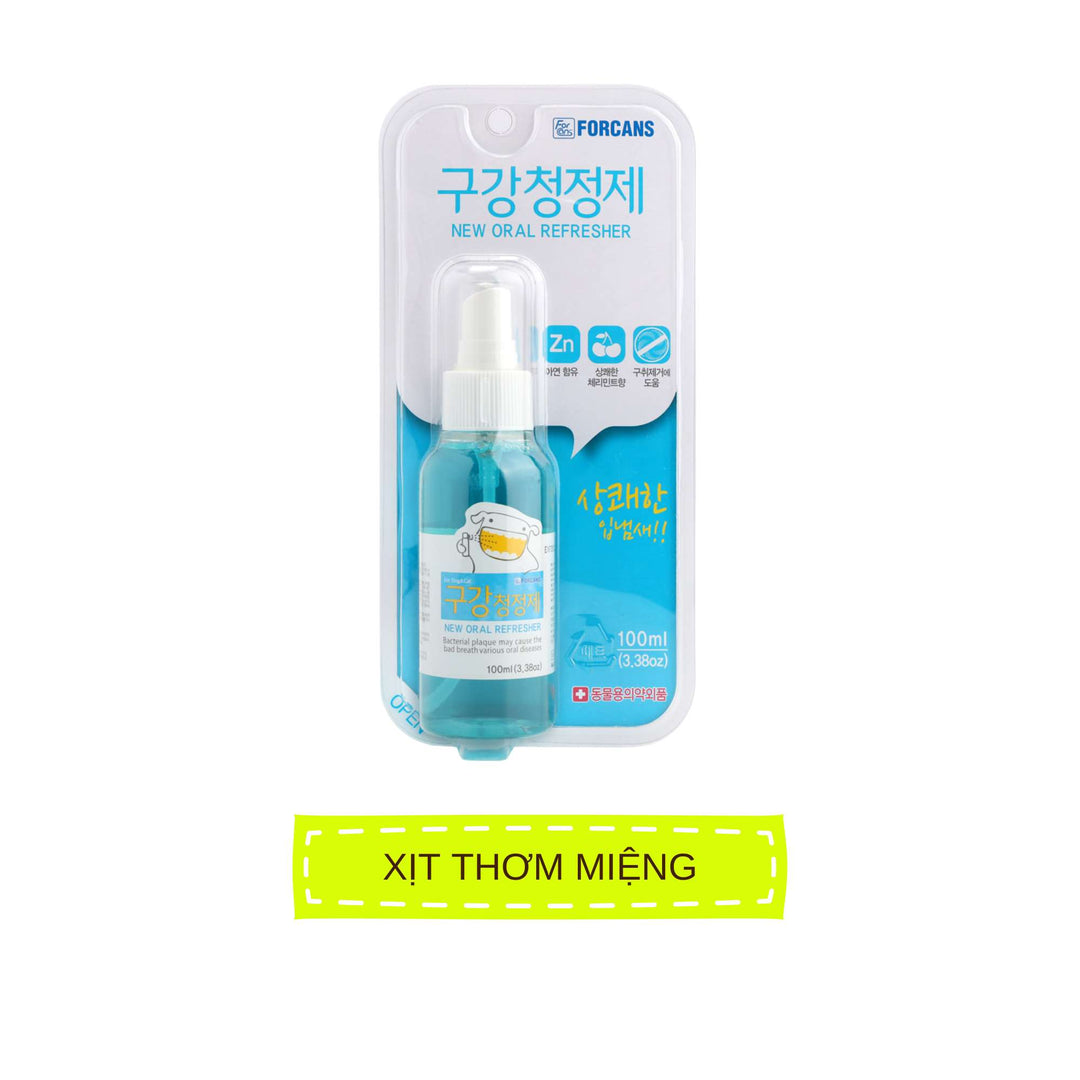 Kem Đánh Răng, Nước Xịt Thơm Miệng Forcans Cho Chó Mèo, 100ML