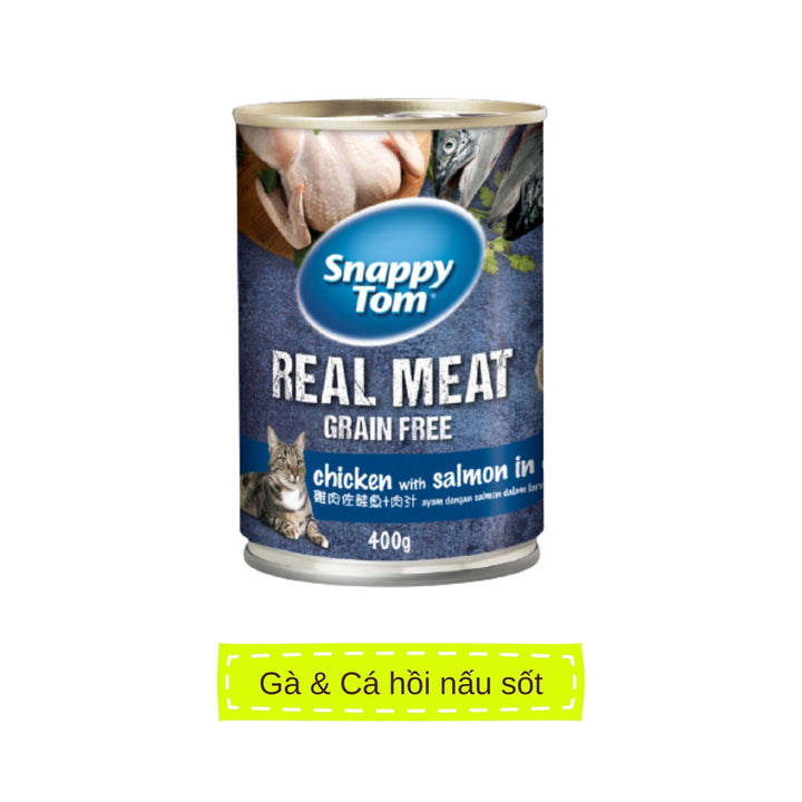 Pate Snappy Tom Real Fish Mèo Lon 400G