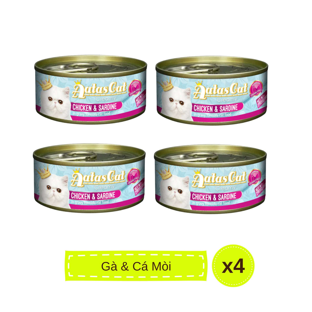Pate Aatas cho mèo mọi lứa tuổi, lon 80g | Pet's Warehouse