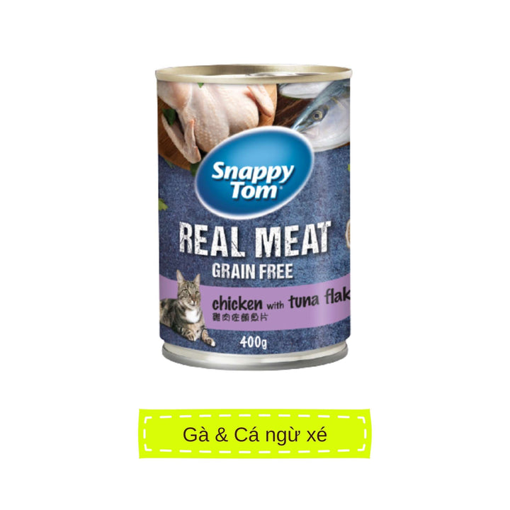 Pate Snappy Tom Real Fish Mèo Lon 400G