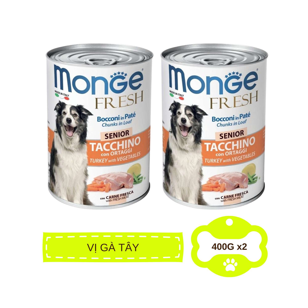 Pate Monge Cho Chó Trưởng Thành Nhiều Vị , Lon 400g