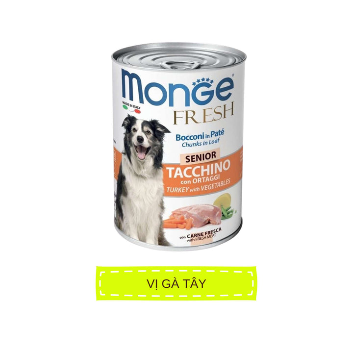 Pate Monge Cho Chó Trưởng Thành Nhiều Vị , Lon 400g