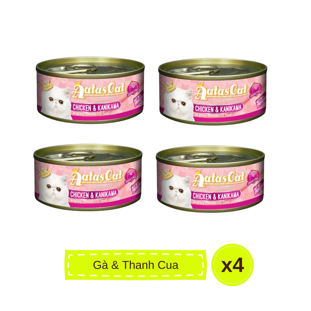 Pate Aatas cho mèo mọi lứa tuổi, lon 80g | Pet's Warehouse