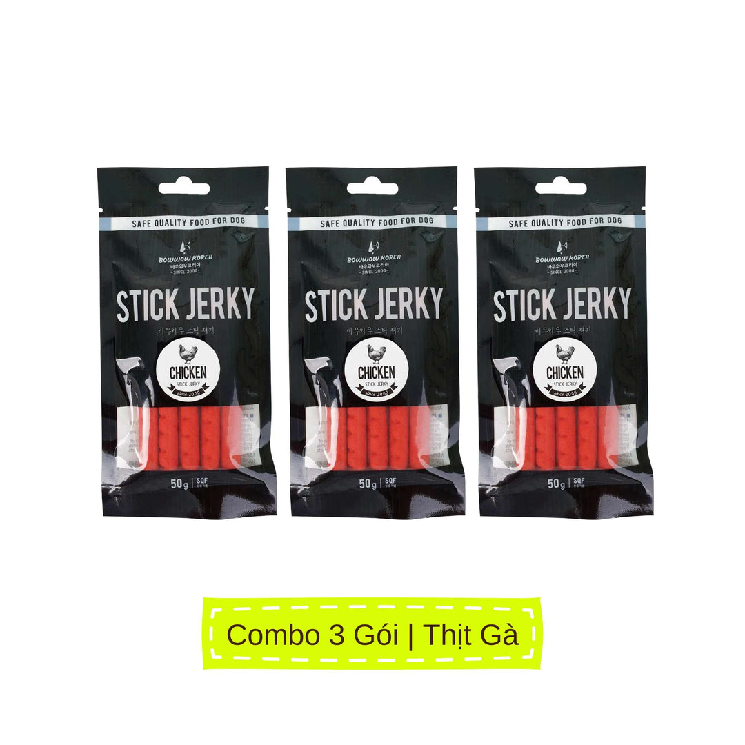 Snack Que Mềm Stick Jerky Bowwow Chó 50G