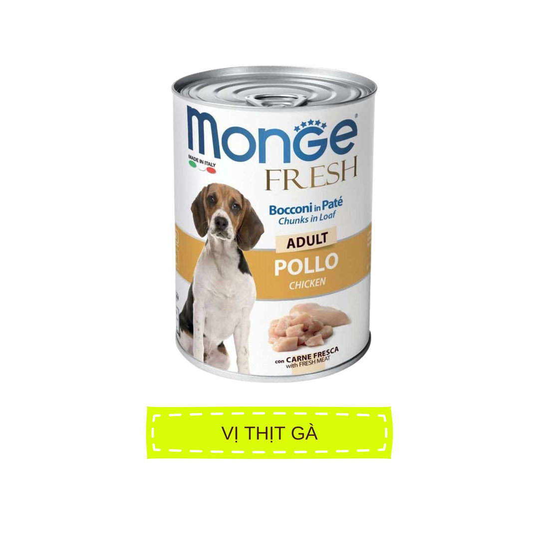 Pate Monge Cho Chó Trưởng Thành Nhiều Vị , Lon 400g