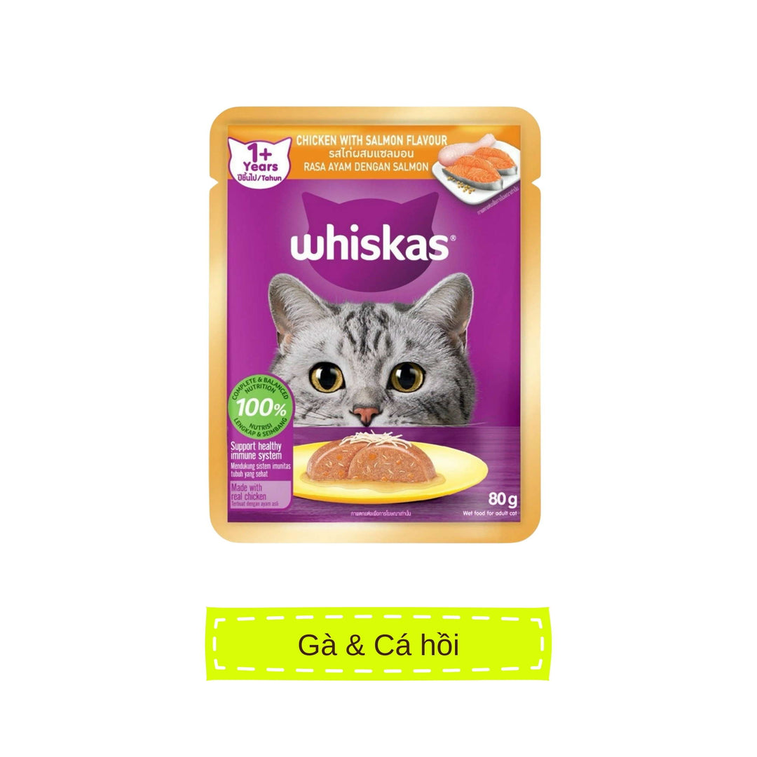 Pate Whiskas Mèo Trưởng Thành Gói 80G