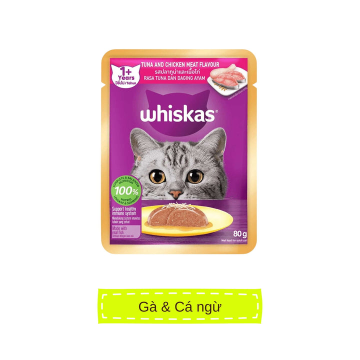 Pate Whiskas Mèo Trưởng Thành Gói 80G