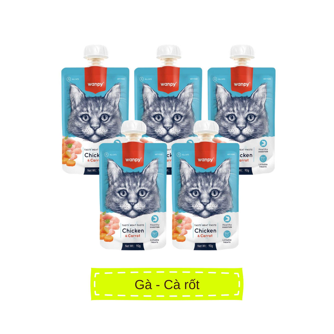 Súp Thưởng Nắp Vặn Wanpy Mèo Mọi Lứa Tuổi 90G