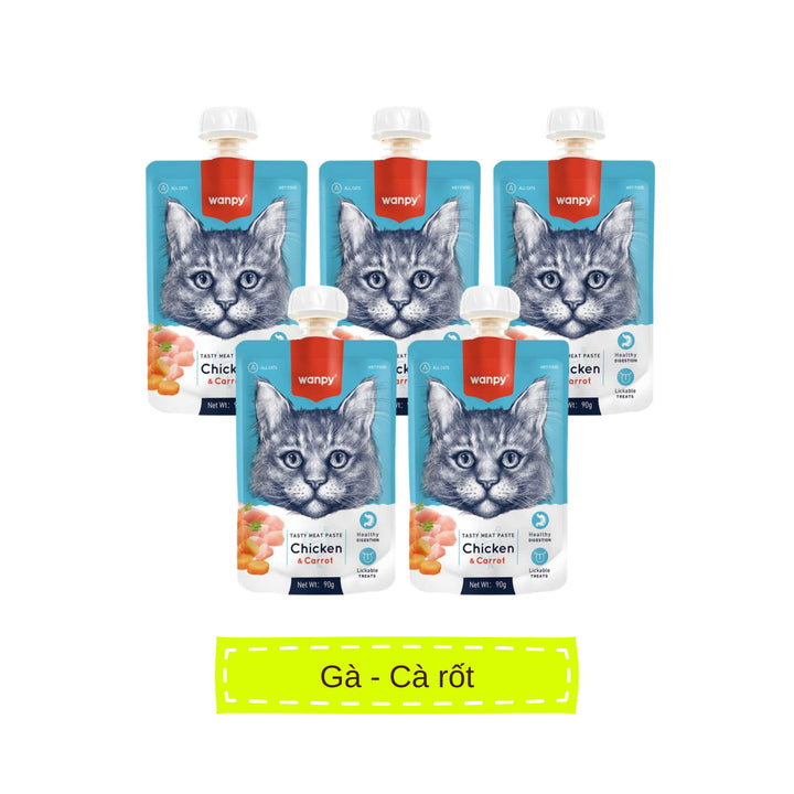 Súp Thưởng Nắp Vặn Wanpy Mèo Mọi Lứa Tuổi 90G