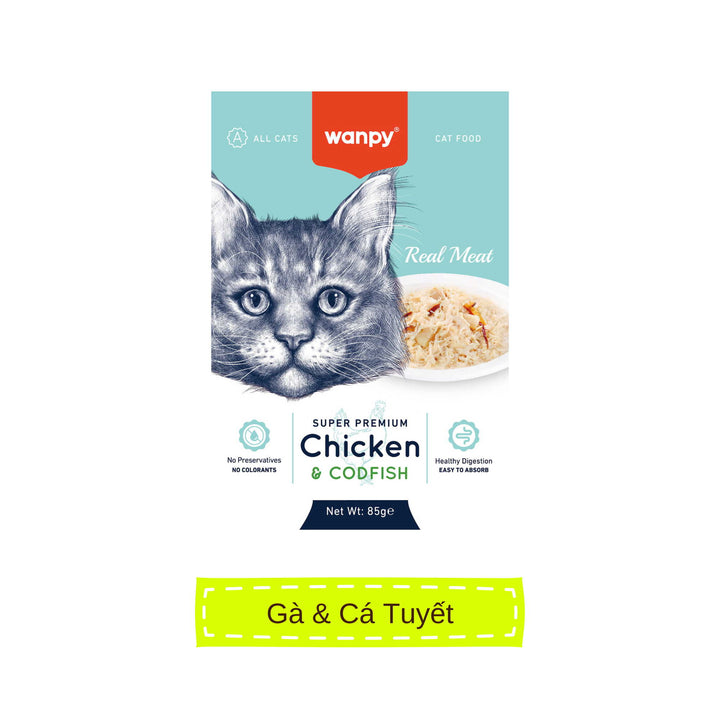 Pate Super Premium Wanpy Cho Mèo Gói 85G