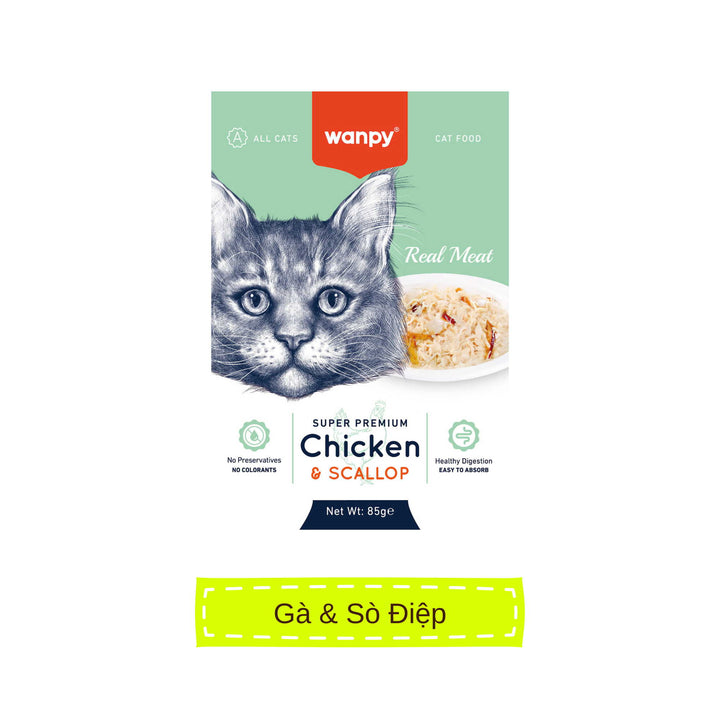 Pate Super Premium Wanpy Cho Mèo Gói 85G