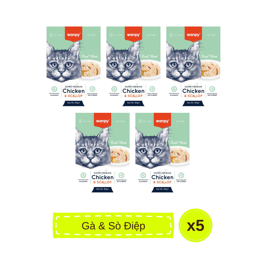 Pate Super Premium Wanpy Cho Mèo Gói 85G