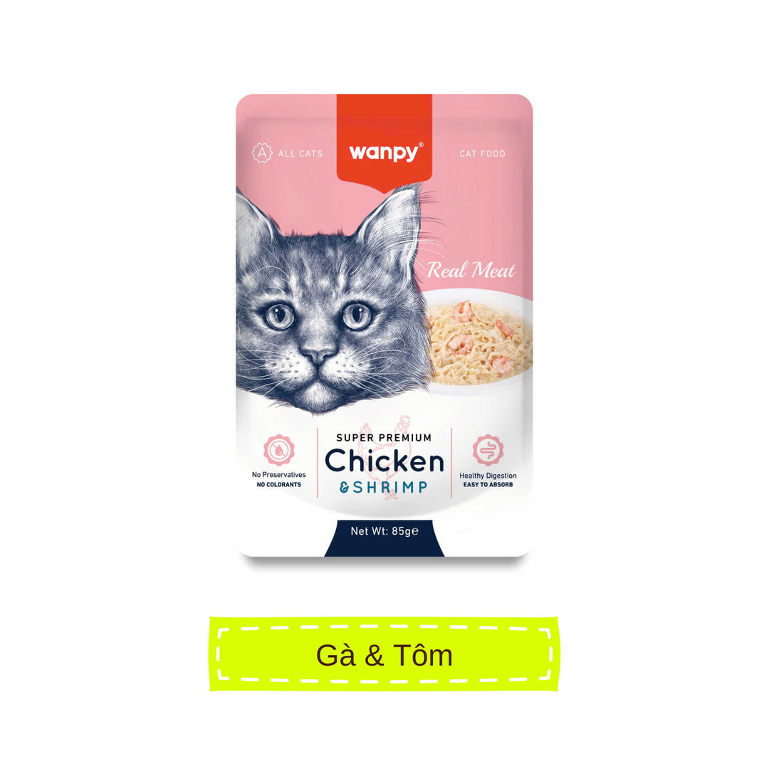 Pate Super Premium Wanpy Cho Mèo Gói 85G