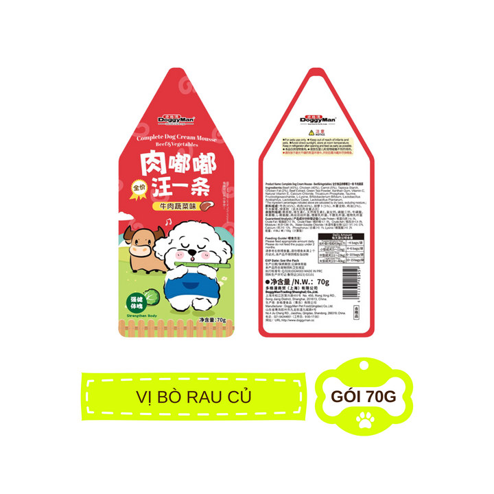 Pate Sốt Kem DoggyMan Cho Chó, Gói 70g, Có Mix Vị