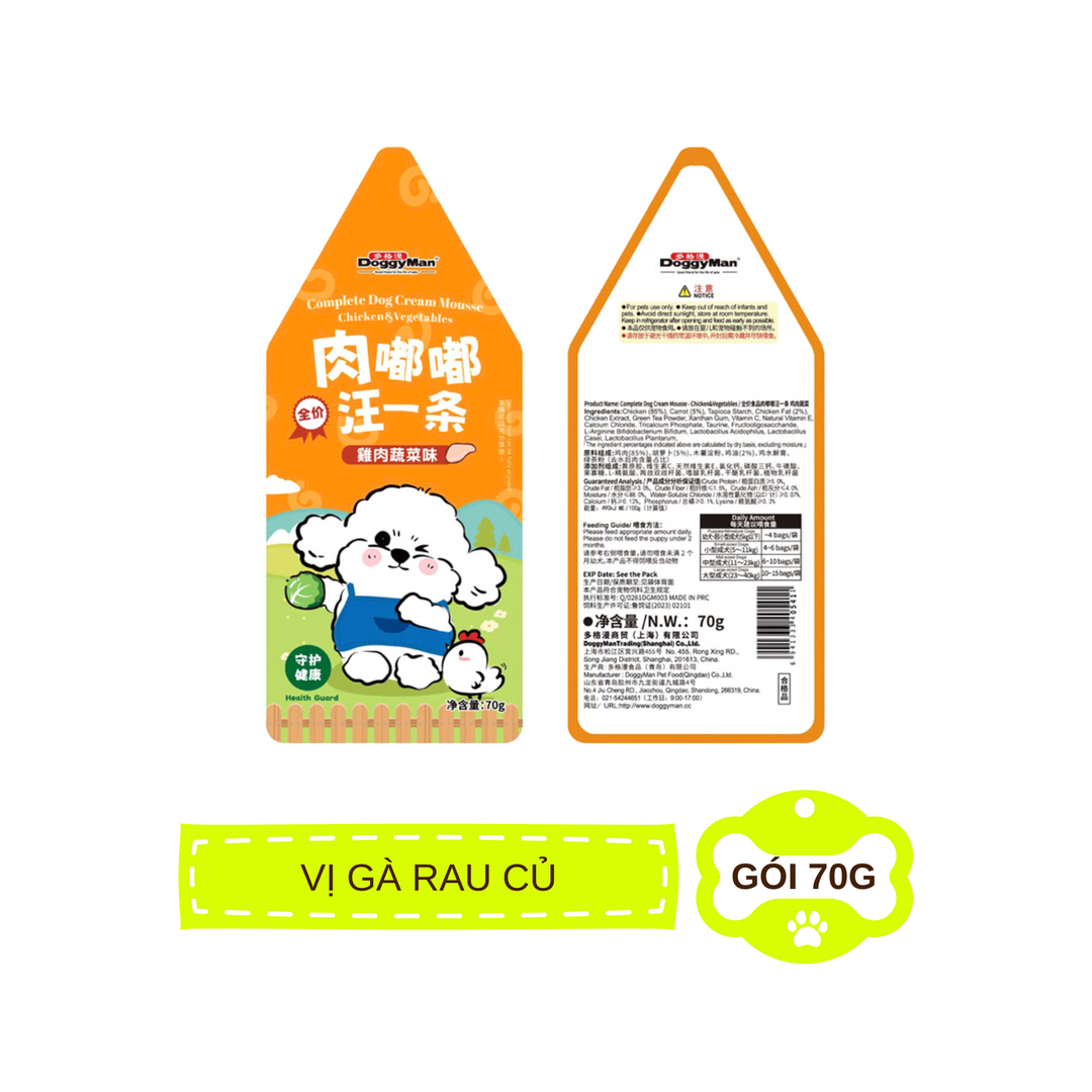 Pate Sốt Kem DoggyMan Cho Chó, Gói 70g, Có Mix Vị