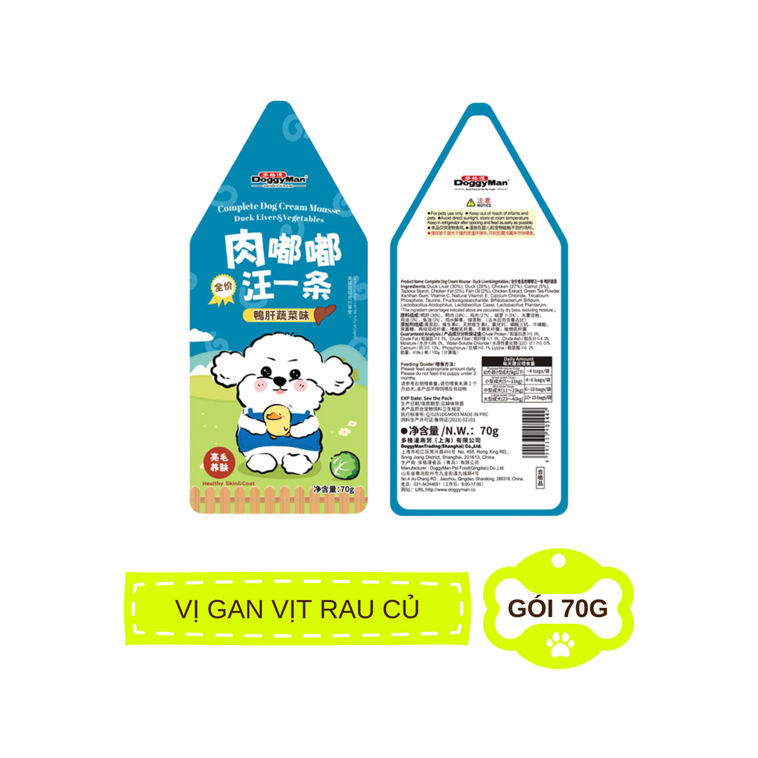 Pate Sốt Kem DoggyMan Cho Chó, Gói 70g, Có Mix Vị