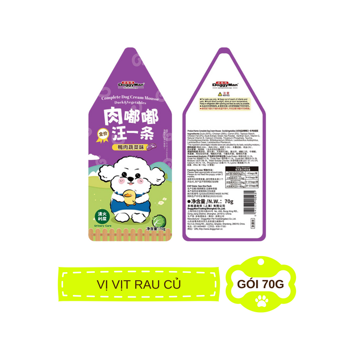 Pate Sốt Kem DoggyMan Cho Chó, Gói 70g, Có Mix Vị