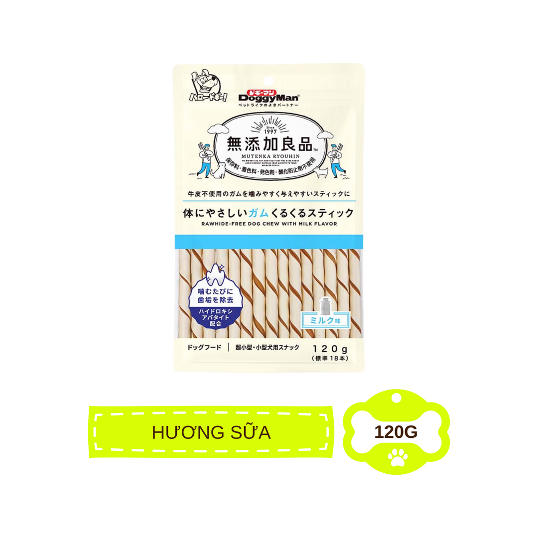 Que Gặm DoggyMan Cho Chó, Gói 120g, Nhiều Hương